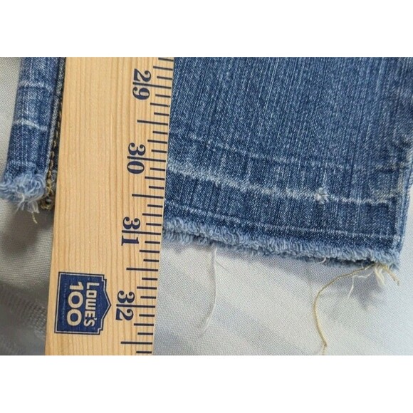 Mossimo Juniors Jeans Slim Skinny 15R Low Rise, Frayed Hem, Vintage, Thrashed - Picture 10 of 11